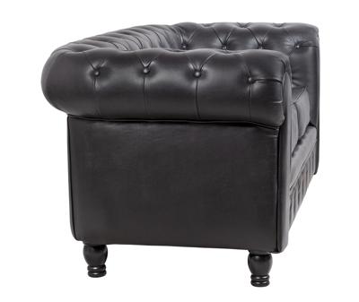 Диван MAK interior Дизайнерские кожаные диваны Chesterfield black leather 2S арт. 7LV24004-2-BGL