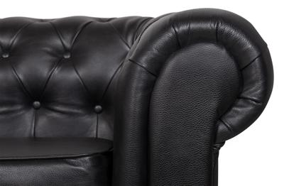 Диван MAK interior Дизайнерские кожаные диваны Chesterfield black leather 2S арт. 7LV24004-2-BGL