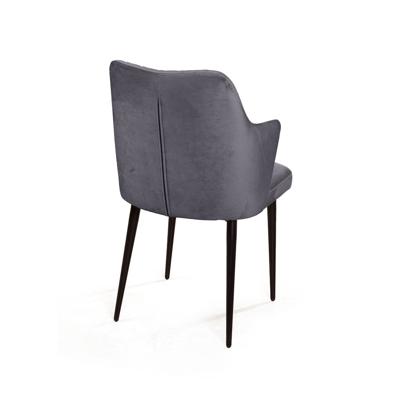 Стул Top concept Стул с подлокотниками Hunt ромб, бархат серый 27 / чёрный конус арт. -82153