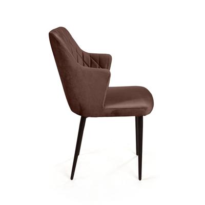 Стул Top concept Стул с подлокотниками Hunt ромб, бархат коричневый 12 / чёрный конус арт. 77553
