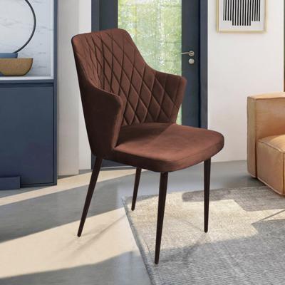 Стул Top concept Стул с подлокотниками Hunt ромб, бархат коричневый 12 / чёрный конус арт. 77553