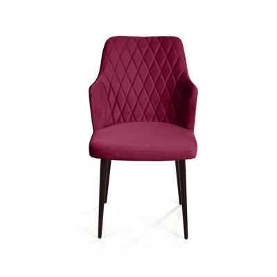 Стул Top concept Стул с подлокотниками Hunt ромб, бархат красный 16 / чёрный конус арт. 75682