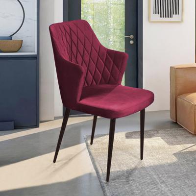 Стул Top concept Стул с подлокотниками Hunt ромб, бархат красный 16 / чёрный конус арт. 75682