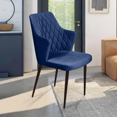 Стул Top concept Стул с подлокотниками Hunt ромб, бархат синий 29 / чёрный конус арт. 82201
