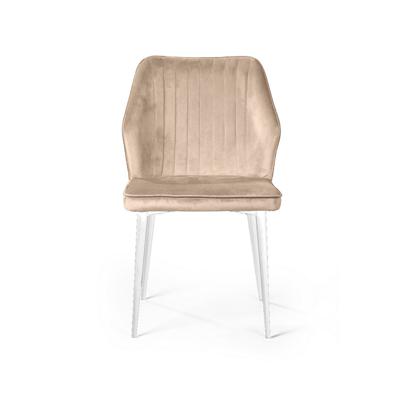 Стул Top concept Стул Berg, бархат светло-бежевый 2 / белый конус арт. 77593