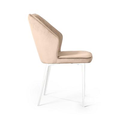 Стул Top concept Стул Berg, бархат светло-бежевый 2 / белый конус арт. 77593
