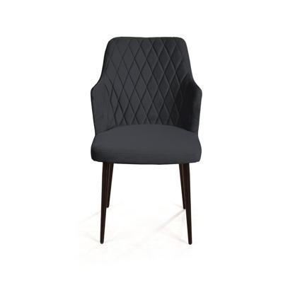 Стул Top concept Стул с подлокотниками Hunt ромб, бархат 03 / чёрный конус арт. 82152