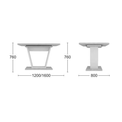Стол Top concept Стол обеденный Verona (120+40) дуб эвок прибрежный/глиняный серый арт. Н0000036606
