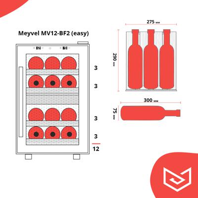 Винный шкаф MEYVEL Meyvel MV12-BF2 (easy) арт. ZN-187461