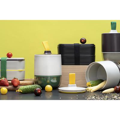 Емкости для хранения ЯЯЯ Ланч-бокс meals, 800 мл, светло-серый/зеленый арт. SS-TR-ABS-GRN-800