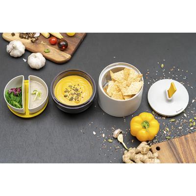 Емкости для хранения ЯЯЯ Ланч-бокс meals, 800 мл, светло-серый/темно-сливовый арт. SS-TR-ABS-GR-800