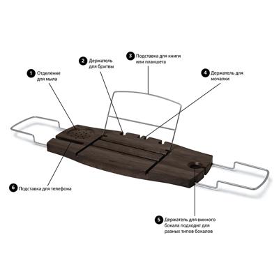 Полка Umbra Полка для ванной aquala, орех арт. 020390-656