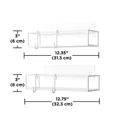 Полка Umbra Набор из 2-х полок для ванной cubiko, белые арт. 1018615-660