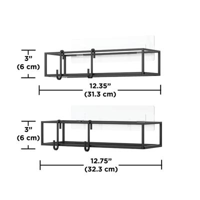 Полка Umbra Набор из 2-х полок для ванной cubiko, черные арт. 1018615-040
