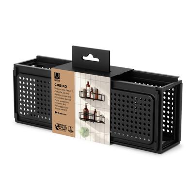 Полка Umbra Набор из 2-х полок для ванной cubiko, черные арт. 1018615-040