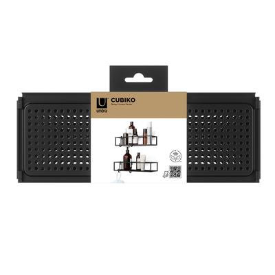 Полка Umbra Набор из 2-х полок для ванной cubiko, черные арт. 1018615-040
