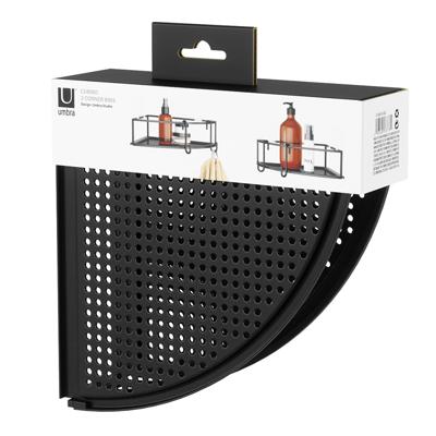 Полка Umbra Набор из 2-х угловых полок для ванной cubiko, черные арт. 1018616-040