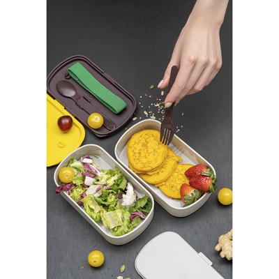 Емкости для хранения ЯЯЯ Ланч-бокс с приборами food time, 1 л, серый арт. SS-LBDL-PP-GR-1
