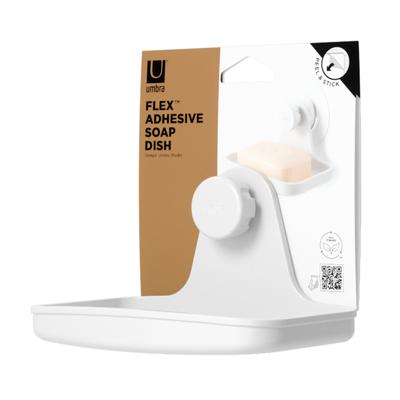 Аксессуары для ванной Umbra Мыльница для душа настенная flex adhesive, белая арт. 1021301-660