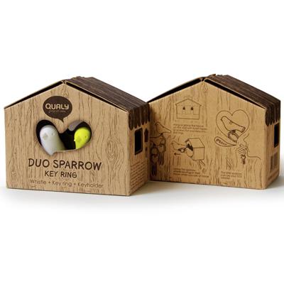 Держатель QUALY Держатель для ключей duo sparrow, белый/фиолетовый арт. QL10124-WH-WH-PU