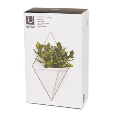 Кашпо Umbra Кашпо для цветов настенное trigg, 22х39 см, белое/латунь арт. 470752-524