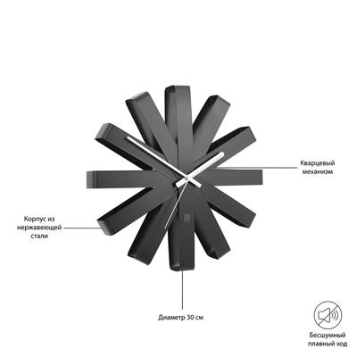 Часы Umbra Часы настенные ribbon, D30,5 см, черныe арт. 118070-040