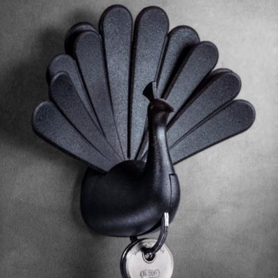 Декор QUALY Ключница peacock, черная арт. QL10193-BK