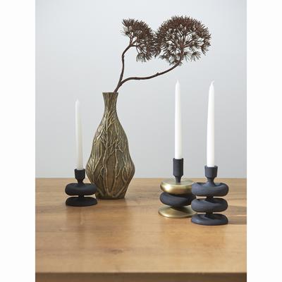 Декор Bergenson Bjorn Подсвечник stone, 17 см, черный/античная латунь арт. BB0000193
