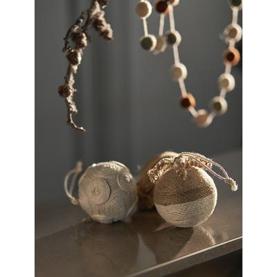 Декор Tkano Набор елочных шаров zero waste из джута из коллекции new year essential, 4 шт. арт. TK23-NY_SET0017