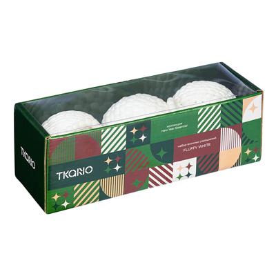 Декор Tkano Набор ёлочных украшений fluffy white из коллекции new year essential, 3 шт. арт. TK24-NY_DEC0016