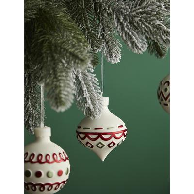 Декор Tkano Набор ёлочных украшений с подсветкой festive embroidey из коллекции new year essential, 4 шт. арт. TK24-NY_DEC0023