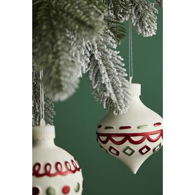 Декор Tkano Набор ёлочных украшений с подсветкой festive embroidey из коллекции new year essential, 4 шт. арт. TK24-NY_DEC0023