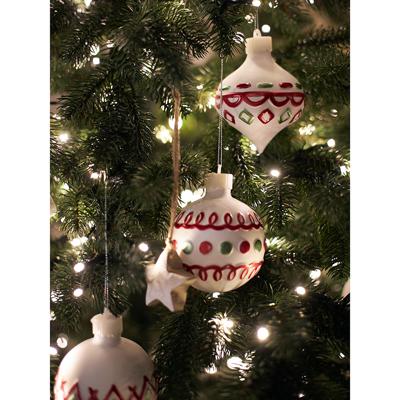 Декор Tkano Набор ёлочных украшений с подсветкой festive embroidey из коллекции new year essential, 4 шт. арт. TK24-NY_DEC0023