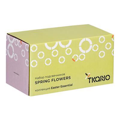 Декор Tkano Набор подcвечников spring flowers из коллекции easter essential, 3 шт. арт. TK25-DEC-CNH0002