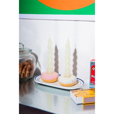 Декор Doiy Подсвечник fast food, donut, D7 см, белый арт. DYCAHFFWH