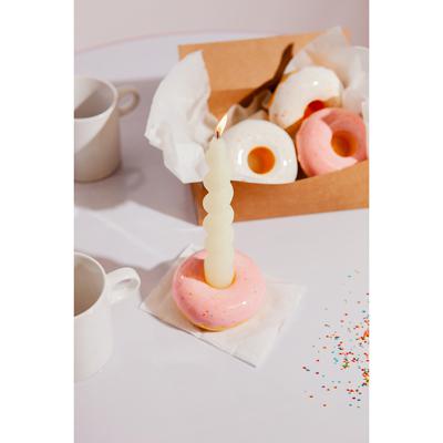Декор Doiy Подсвечник fast food, donut, D7 см, розовый арт. DYCAHFFPK