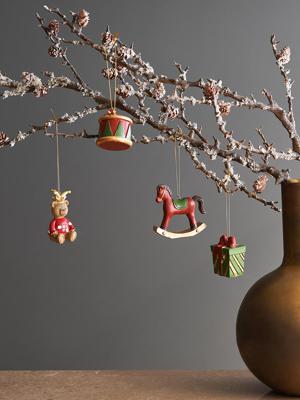 Декор Tkano Набор ёлочных украшений classic christmas charm из коллекции new year essential, 4 шт. арт. TK25-NY_DEC0012