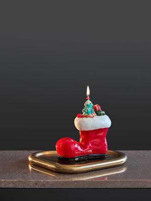 Декор Tkano Свеча декоративная festive stocking из коллекции new year essential, 12,5 см арт. TK25-NY_CND0001