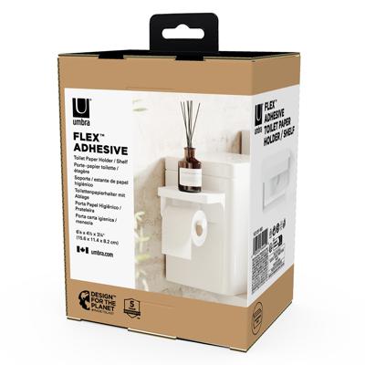 Аксессуар Umbra Держатель для туалетной бумаги с полкой flex adhesive, белый арт. 1021297-660