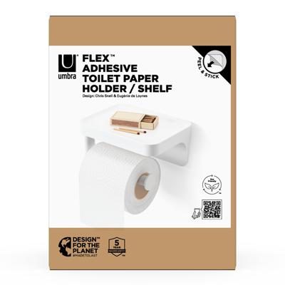Аксессуар Umbra Держатель для туалетной бумаги с полкой flex adhesive, белый арт. 1021297-660