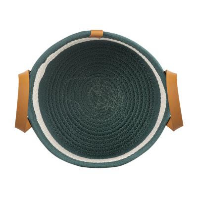 Корзина Bergenson Bjorn Корзина для хранения helly D28х14 см, бежевая/зеленая арт. TL-BB-BSKHL-CTN-28