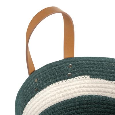 Корзина Bergenson Bjorn Корзина для хранения helly D28х14 см, бежевая/зеленая арт. TL-BB-BSKHL-CTN-28