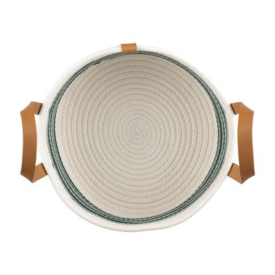 Корзина Bergenson Bjorn Корзина для хранения helly D30х15 см, бежевая/зеленая арт. TL-BB-BSKHL-CTN-30