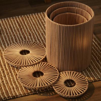 Остальные предметы Tkano Корзина плетеная dholak beige из коллекции ethnic, размер m арт. TK24-ST_BA0041