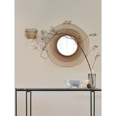 Зеркало Bergenson Bjorn Зеркало настенное vinger, D79 см, бежевое/золотое арт. BB0000163