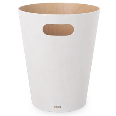 Корзина Umbra Корзина для мусора woodrow, 7,5 л, белая/дерево арт. 082780-668