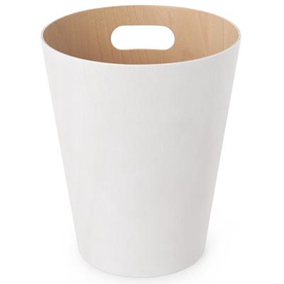 Корзина Umbra Корзина для мусора woodrow, 7,5 л, белая/дерево арт. 082780-668