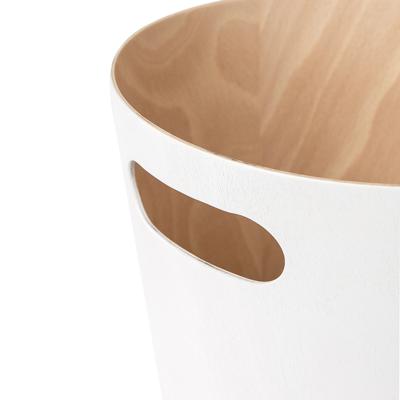 Корзина Umbra Корзина для мусора woodrow, 7,5 л, белая/дерево арт. 082780-668