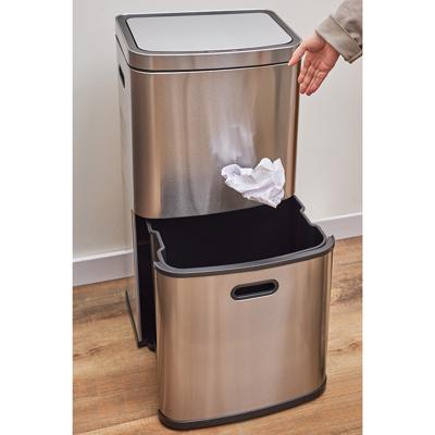 Корзина ЯЯЯ Контейнер мусорный с 2-мя отделениями smart bin, сенсорный, 60 л арт. SS0000250