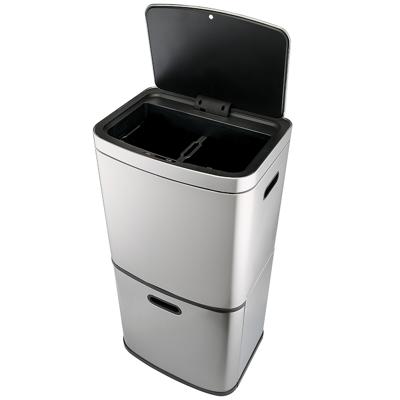 Корзина ЯЯЯ Контейнер мусорный с 2-мя отделениями smart bin, сенсорный, 60 л арт. SS0000250